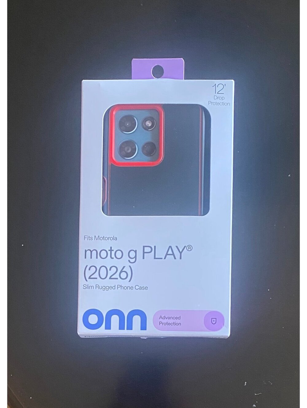 Onn Slim Rugged Case for Motorola moto g PLAY (2026) Red/Black
